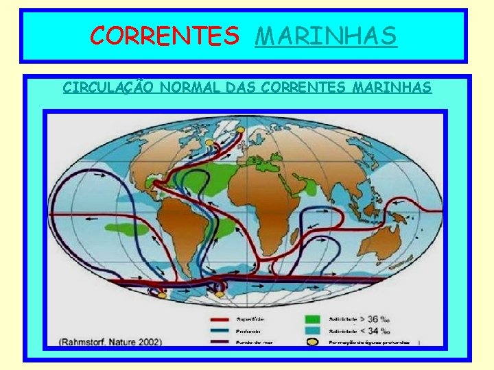 CORRENTES MARINHAS CIRCULAÇÃO NORMAL DAS CORRENTES MARINHAS 