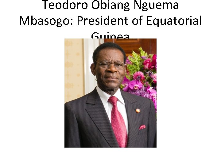 Teodoro Obiang Nguema Mbasogo: President of Equatorial Guinea 