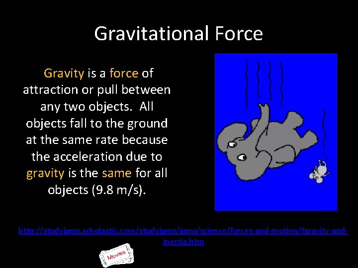 Gravitational Force Gravity is a force of attraction or pull between any two objects.