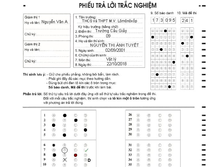 Nguyễn Văn A THCS và THPT M. V. Lômônôxốp Trường Cầu Giấy 09 NGUYỄN