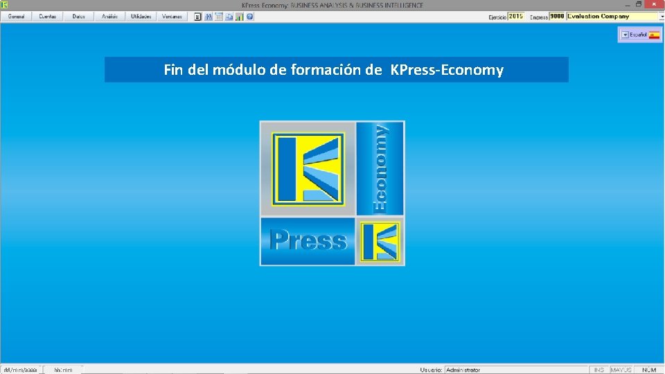 Fin del módulo de formación de KPress-Economy dd/mm/aaaa hh: mm 