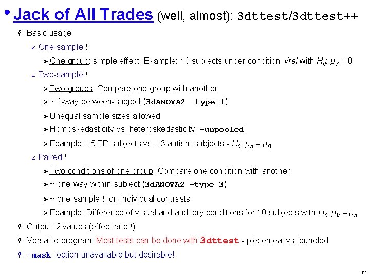  • Jack of All Trades (well, almost): 3 dttest/3 dttest++ H Basic usage