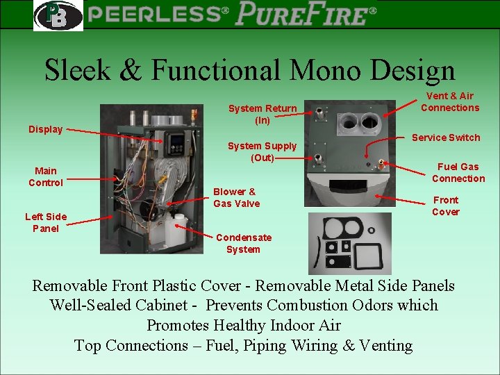 PEERLESS PINNACLE ® ® Rev 2 Sleek & Functional Mono Design Display System Return