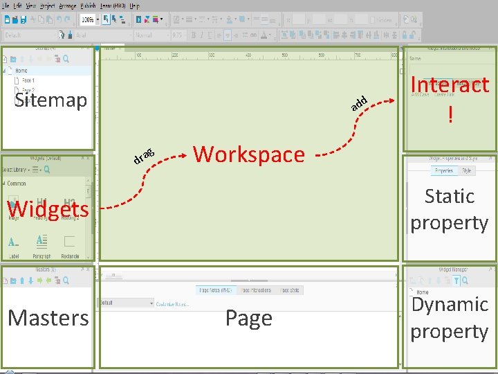 Sitemap d ad ag dr Interact ! Workspace Widgets Static property Masters Dynamic property