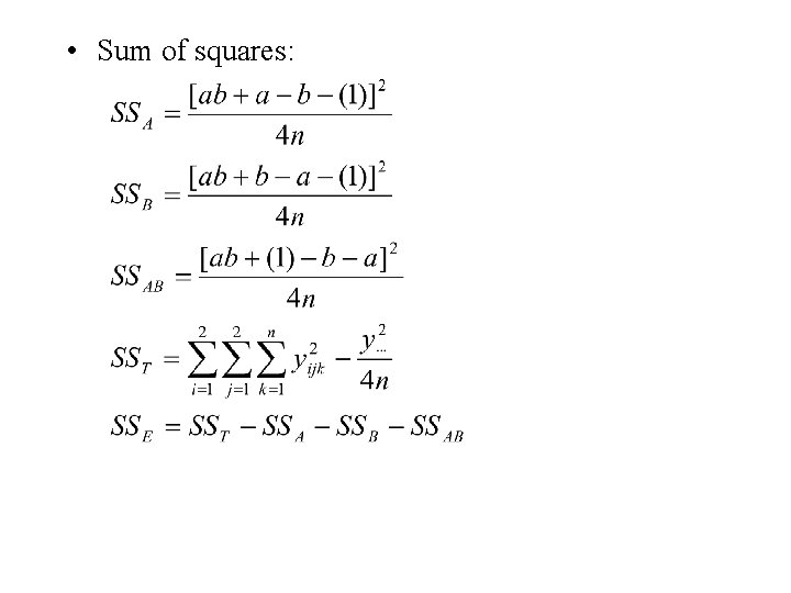  • Sum of squares: 
