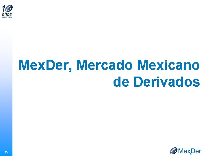 Mex. Der, Mercado Mexicano de Derivados 20 