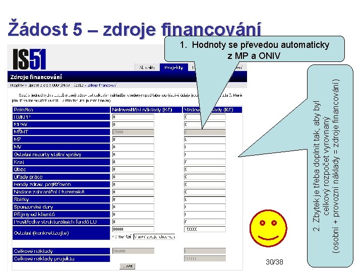 2. Zbytek je třeba doplnit tak, aby byl celkový rozpočet vyrovnaný (osobní + provozní