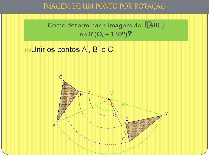 IMAGEM DE UM PONTO POR ROTAÇÃO Como determinar a imagem do � [ABC] na
