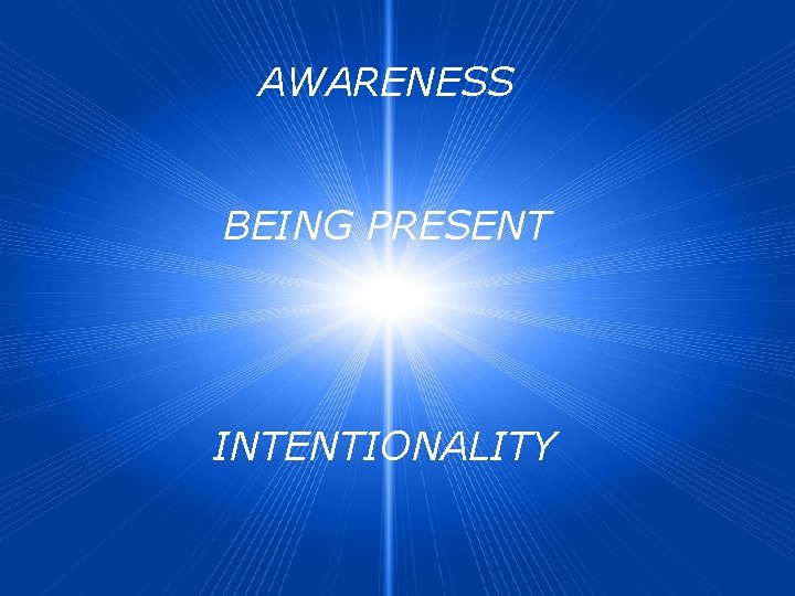 AWARENESS BEING PRESENT INTENTIONALITY 