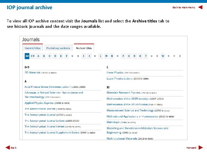 IOP journal archive Back to main menu To view all IOP archive content visit