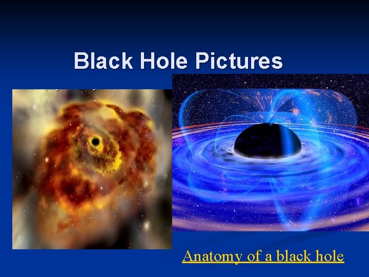 Black Hole Pictures Anatomy of a black hole 