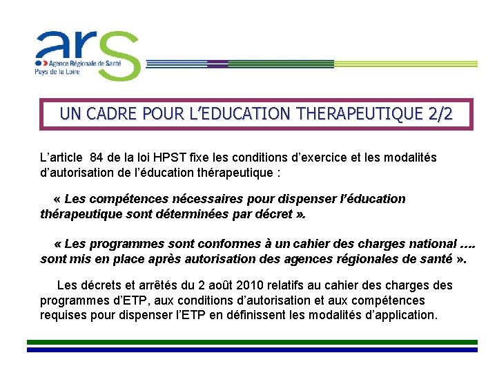 LEDUCATION THERAPEUTIQUE DU PATIENT DANS LES PAYS DE