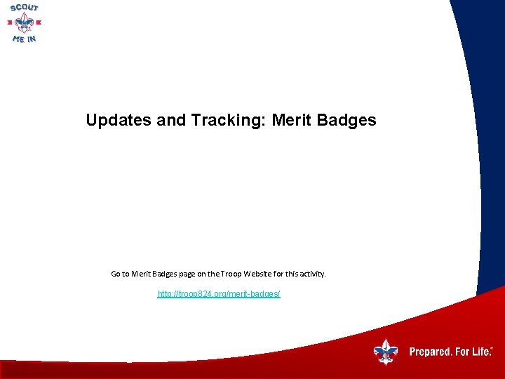 Updates and Tracking: Merit Badges Go to Merit Badges page on the Troop Website