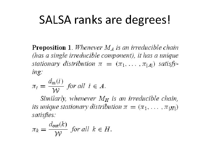 SALSA ranks are degrees! 