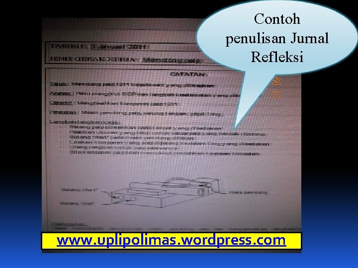 Contoh penulisan Jurnal Refleksi www. uplipolimas. wordpress. com 