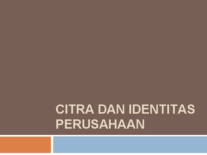 CITRA DAN IDENTITAS PERUSAHAAN 