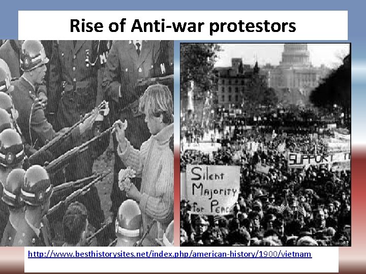 Rise of Anti-war protestors http: //www. besthistorysites. net/index. php/american-history/1900/vietnam 