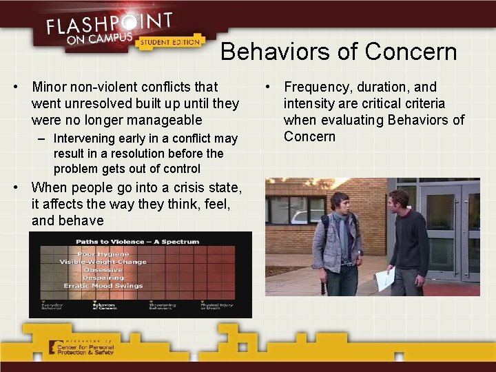 Questionable Behavior Violence Silent Witness Program Training Recognizing and Preventing Campus