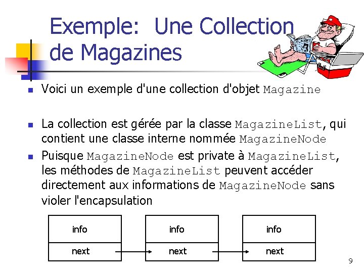 Exemple: Une Collection de Magazines n n n Voici un exemple d'une collection d'objet