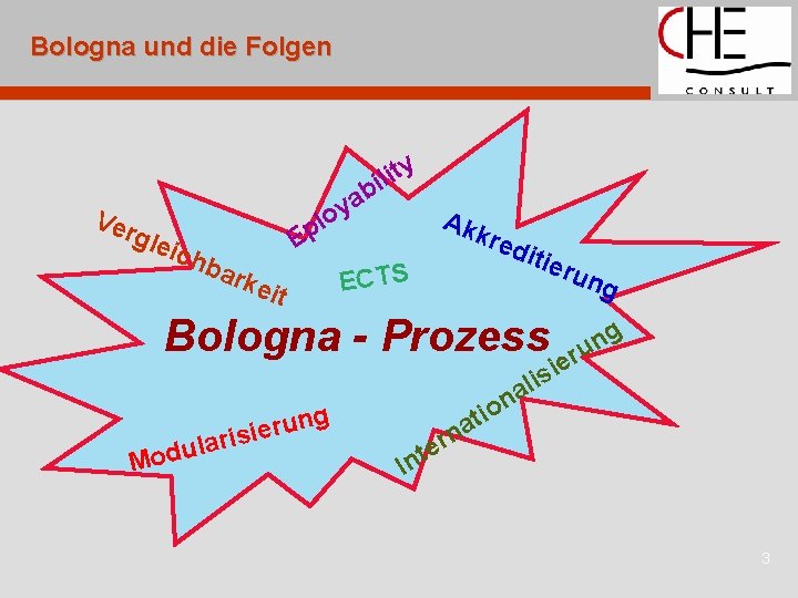 Bologna und die Folgen Ver gle ic y t i l bi a y