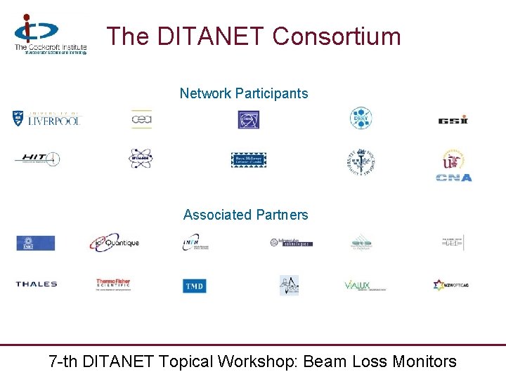 The DITANET Consortium Network Participants Associated Partners Carsten P. Welsch – DITANET at a.