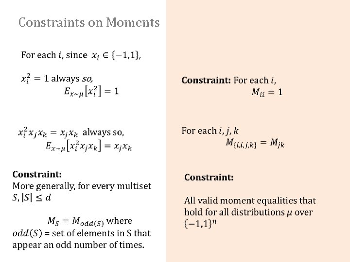 Constraints on Moments 