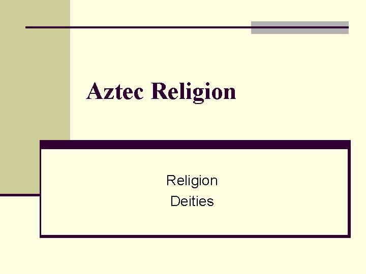 Aztec Religion Deities 