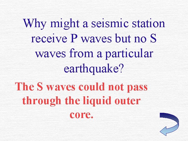 Why might a seismic station receive P waves but no S waves from a