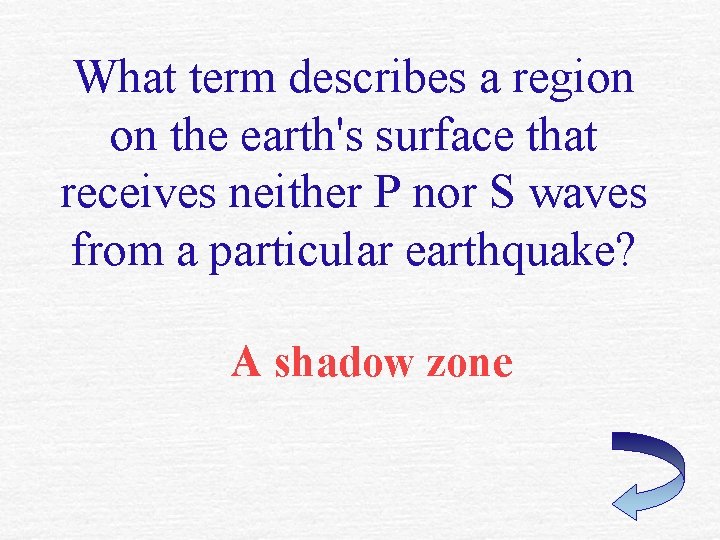 What term describes a region on the earth's surface that receives neither P nor