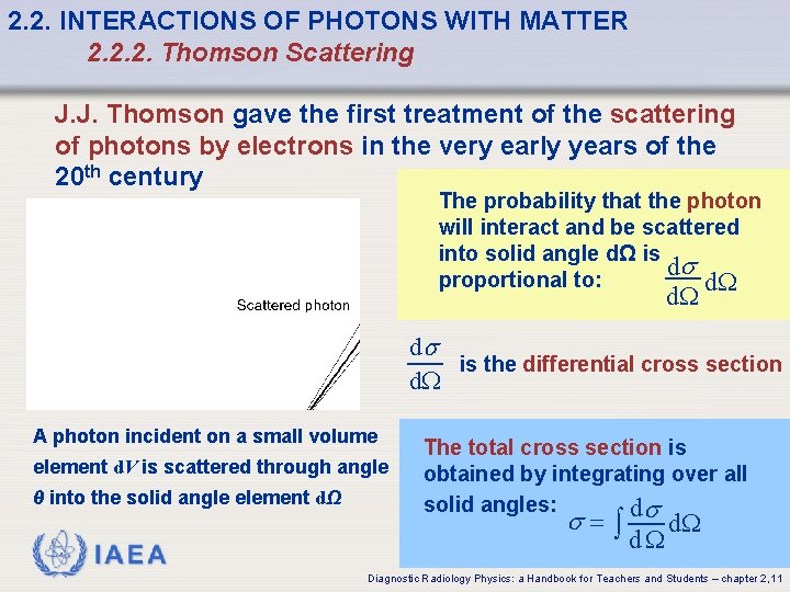 2. 2. INTERACTIONS OF PHOTONS WITH MATTER 2. 2. 2. Thomson Scattering J. J. 2. 2. INTERACTIONS OF PHOTONS WITH MATTER 2. 2. 2. Thomson Scattering J. J.