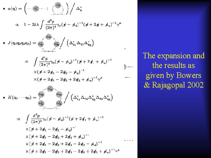 The expansion and the results as given by Bowers & Rajagopal 2002 