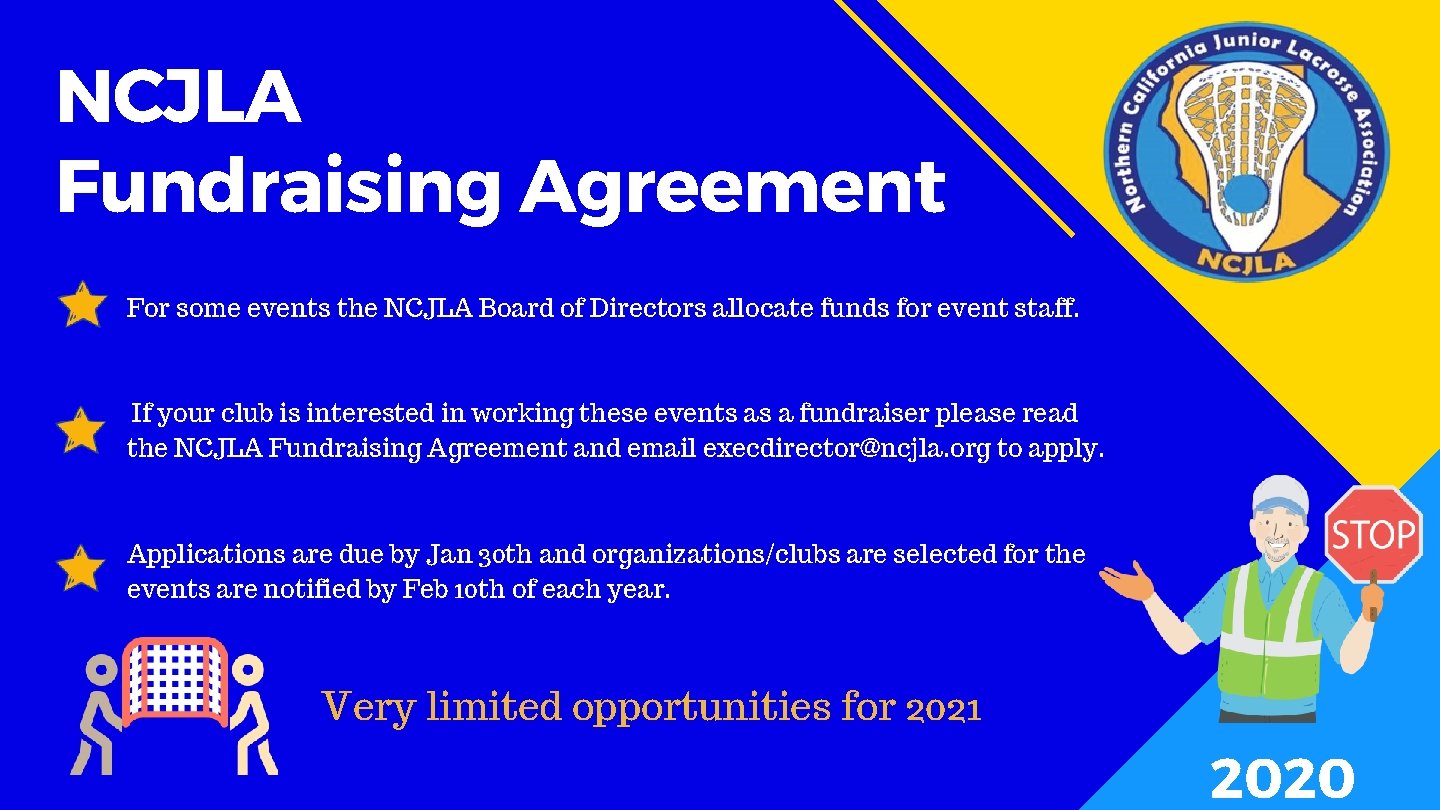 NCJLA Fundraising Agreement For some events the NCJLA Board of Directors allocate funds for