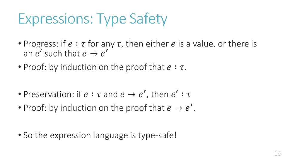 Expressions: Type Safety • 16 