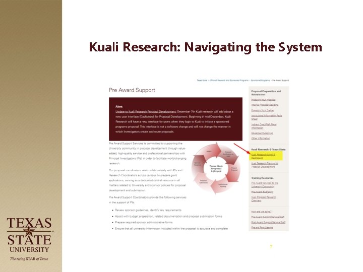 Kuali Research: Navigating the System 7 