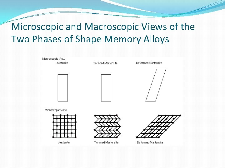 Microscopic and Macroscopic Views of the Two Phases of Shape Memory Alloys 