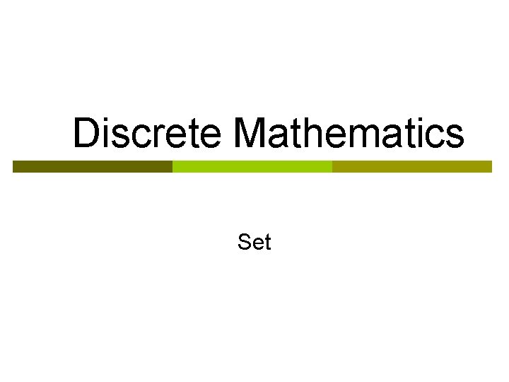 Discrete Mathematics Set 