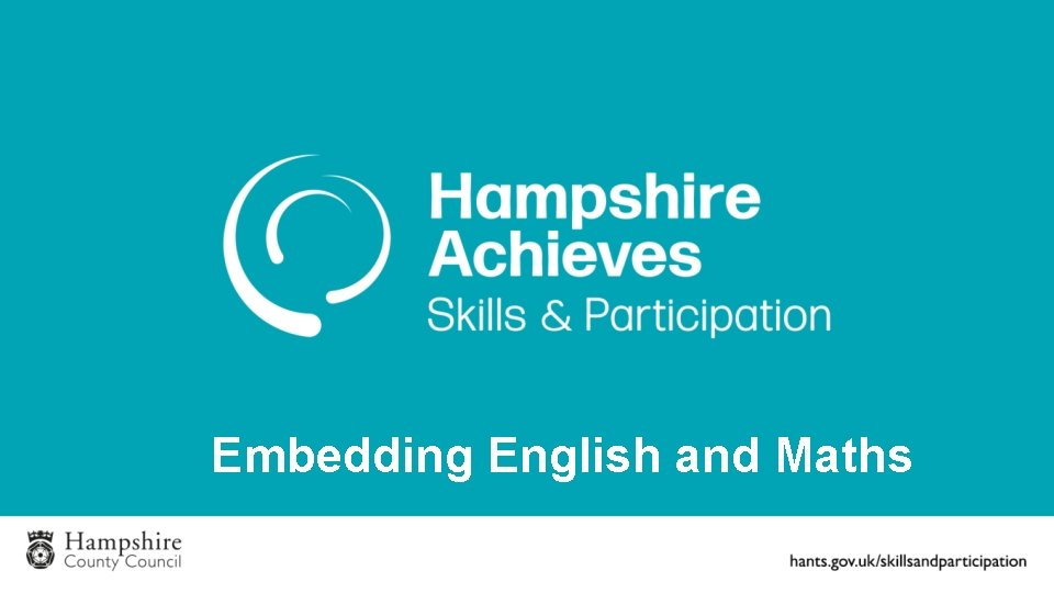 Embedding English and Maths 