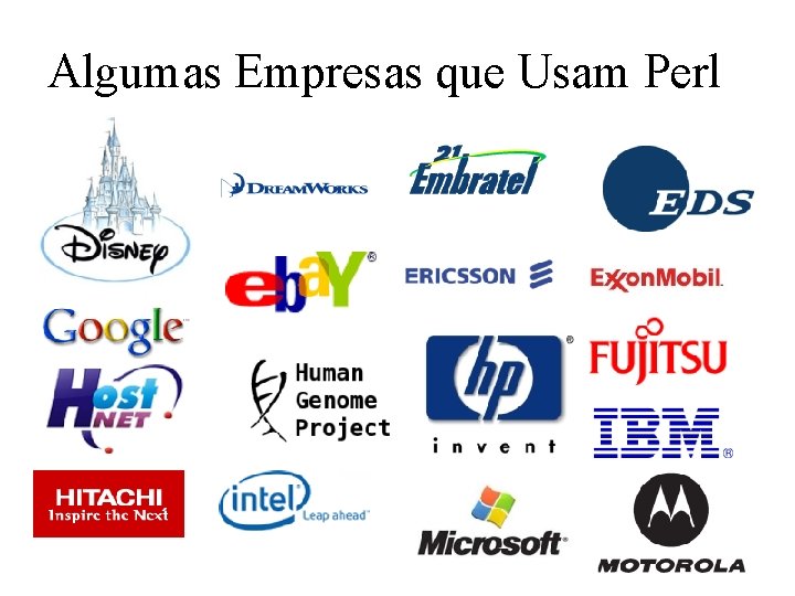 Algumas Empresas que Usam Perl 