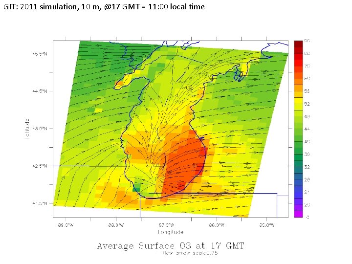GIT: 2011 simulation, 10 m, @17 GMT = 11: 00 local time 