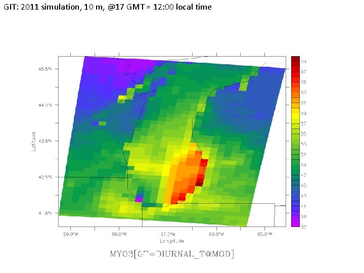 GIT: 2011 simulation, 10 m, @17 GMT = 12: 00 local time 