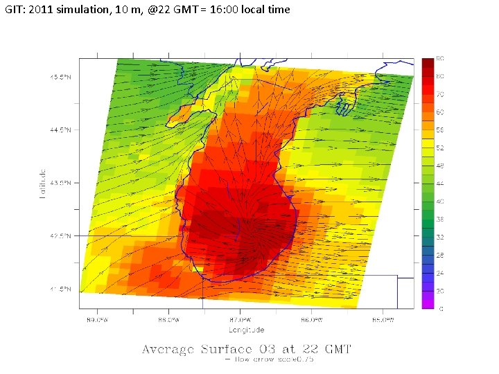 GIT: 2011 simulation, 10 m, @22 GMT = 16: 00 local time 