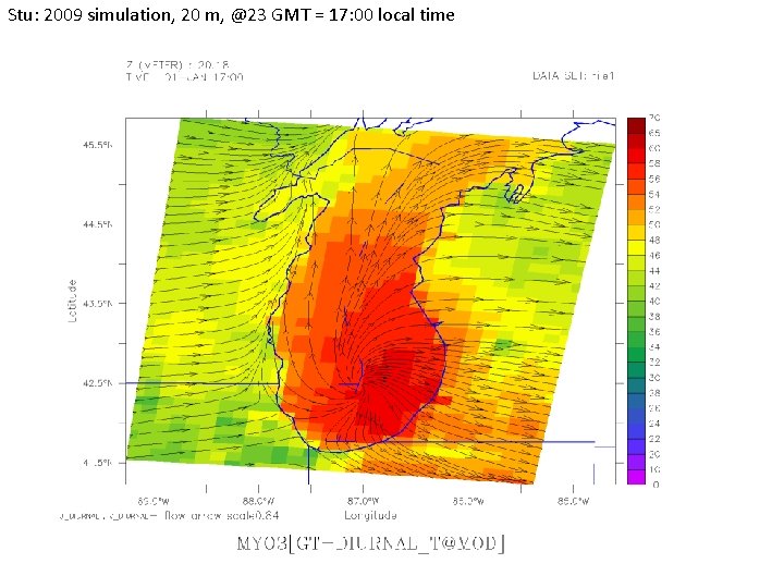 Stu: 2009 simulation, 20 m, @23 GMT = 17: 00 local time 