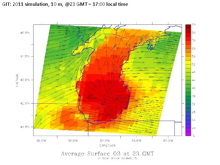 GIT: 2011 simulation, 10 m, @23 GMT = 17: 00 local time 