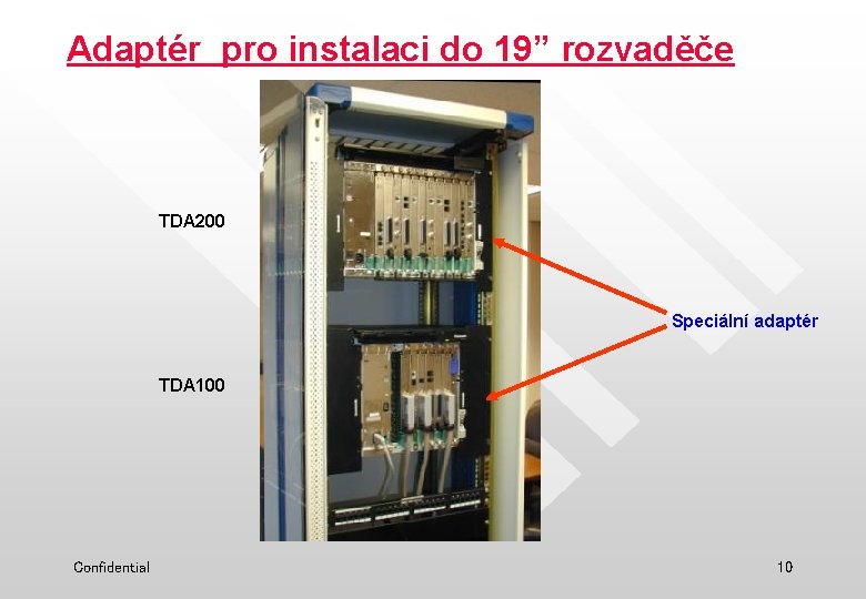 Adaptér pro instalaci do 19” rozvaděče TDA 200 Speciální adaptér TDA 100 Confidential 10