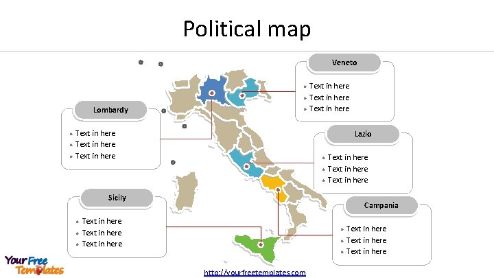 Political map Veneto l l Lombardy l l Text in here Text in here