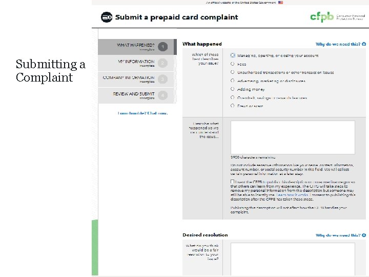 Submitting a Complaint 