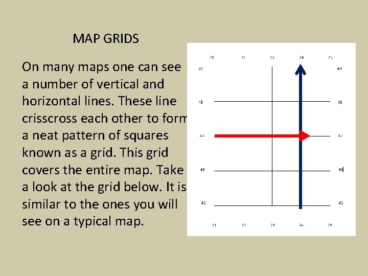 MAP GRIDS On many maps one can see a number of vertical and horizontal