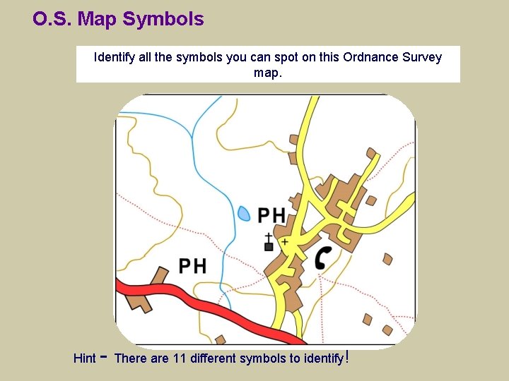 O. S. Map Symbols Identify all the symbols you can spot on this Ordnance