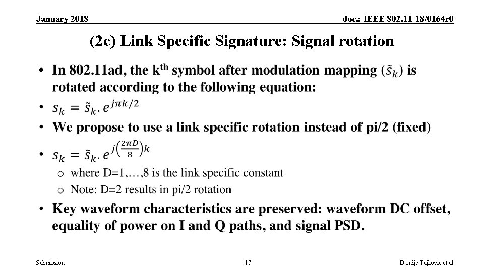 January 2018 doc. : IEEE 802. 11 -18/0164 r 0 (2 c) Link Specific January 2018 doc. : IEEE 802. 11 -18/0164 r 0 (2 c) Link Specific