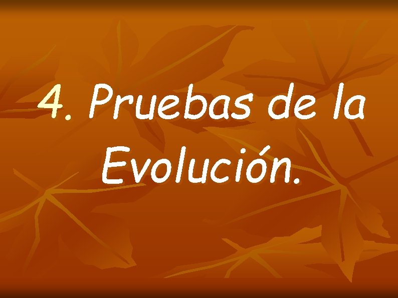 4. Pruebas de la Evolución. 